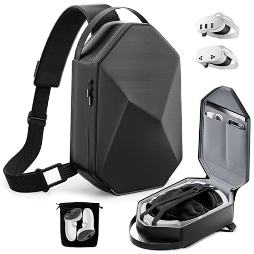 Funda para Meta Quest 3S/Quest 3/Quest 2/Vision Pro/Pico 4, Estuche RíGido de Viaje Compatible con Kiwi Design/BOBOVR Elite Correa de BateríA y Accesorios de Controladores, Mochila de Hombro Cruzada
