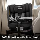 Feakaou 360 Car Seat with ISOFIX - for Newborn to 12 Years Children, i-Size (ECE R129/E4) Rotating Swivel Baby Car Seat,Group 0+1/2/3 (40-150cm),Rear Facing for Longer from Birth to 4 Years.Black. - 4