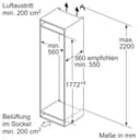 Bosch KIN86NSE0, Serie 2, Einbau-Kühl-Gefrierkombination, 177,5 x 56 cm Nische, 184 L Kühlen & 76 L Gefrieren, Made in Germany, No Frost, MultiBox XXL für Obst und Gemüse, flüsterleise, LED Light - 12
