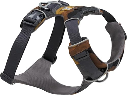 RUFFWEAR Arnés mediano para perro, Moonlight Mountains, camuflaje, rango frontal, reflectante, ajustable, acolchado, 2 accesorios de correa, anillo en V, talla M