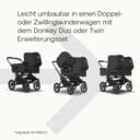 Bugaboo Donkey 5 Mono Kinderwagen, umbaubar zum Doppel- oder Zwillingskinderwagen, verbessertes Design, wendbarer Sitz, Ein-Hand-Lenkung und extra viel Stauraum, Midnight Black - 6
