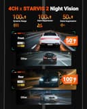 Vantrue N5S 4 Channel 360° All Sides Dash Cam, STARVIS 2, IR Night Vision, 2.7K+1080P*2+2.5K Front Rear Inside Dashcam, WiFi, HDR/WDR, Voice Control, GPS,24H Parking Mode Dash Camera, Support 1TB - 4