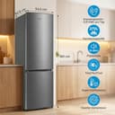Midea Kühl-Gefrierkombination |270L Kühlschrank mit Gefrierfach | NoFrost, Inverter Kompressor, Super-Kühlfunktion, Multi-air Flow| Leise 38 dB, 140 kWh/Jahr | 180 cm Höhe, ‎Bru-stahl, MERB276FGC46EU - 2