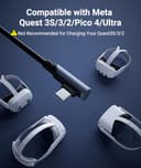 Syntech Link Cable 8m Compatible with Oculus/Meta Quest 3/Meta Quest 3S, Quest2/Pro/Pico 4/Ultra Accessories and PC/SteamVR, High Speed PC Data Transfer, USB 3.0 to USB C Cable for VR Headset, Black - 3