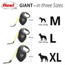Flexi Correa retráctil Gigante Mediana para Perro (Cinta), 26 pies, Mediano, Negro/neón - 3