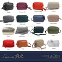 Lusso in pelle Double Zip Genuine Italian Leather Handbag - Handmade Leather Crossbody Bag - Elegant Women's Handbag (Olive) - 5