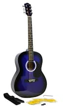 Martin Smith Chitarra acustica con corde, plettri e tracolla per chitarra,Blu - 1