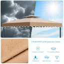Toldo Pergola Recambio 3x3m, Pergolas de Jardin Cubierta de Repuesto de Gazebo Pabellón Exteriores, Doble Niveles Carpas para Exteriores con Orificios de Drenaje y Ventilación - 3