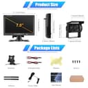 CAMECHO Telecamera di Retromarcia Wireless IR Visione Notturna 12V-24V Monitor TFT LCD da 7" Impermeabile per Camion/Van/Caravans/Rimorchi/Camper - 3