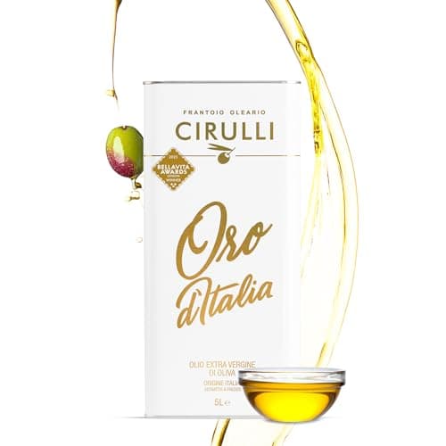 Cirulli 100% Italian Extra Virgin Olive Oil - 5L Tin - Cold Pressed Premium Quality EVOO - Ancient Roots Olive Oil Extra Virgin - Early Harvest - Hand Picked - High in Polyphenols - Fruity Aroma