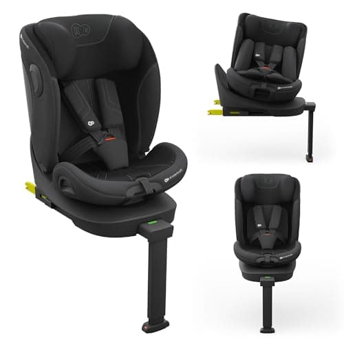 Kinderkraft I-360 2 PRO Seggiolino auto 0-36 kg, I-SIZE 40-150 cm, Seggiolino 360 girevole, con Isofix Base, Reclinabile Posizione sdraiata, Poggiatesta regolabile, Gruppo 0 1 2 3, Nero