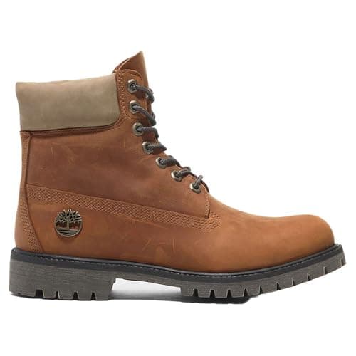 Timberland Men's 6" Premium Waterproof Boot, Medium Orange Full Grain, 8 Wide