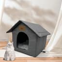 Vinnypet Katzenhaus Für Draußen Winterfest Wasserdicht Wetterfester Katzenhöhle Haustierhaus mit Plüschkissen Warm Hundehöhle Waschbar Hundehaus Tierheim Für Streuner Haustiere 35x35x38 - 7