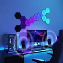 Nanoleaf Shapes Ultra Black Hexagon Expansion Pack, 3 Esagoni LED Aggiuntivi RGBW - Applique da Parete Interno Modulari, Luci Led 16M Colori WiFi, Funziona con Alexa, Sincronia Musica e Monitor - 5