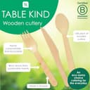 Table Kind 150 x Set di posate in legno biodegradabili, coltelli, forchette, cucchiai, compleanno, Natale, campeggio, picnic o barbecue, catering, utensili 17 cm - 4