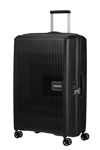 American Tourister Aerostep - Spinner L, Valigia Espandibile, 77 cm, 101.5/109 L, Nero (Black)