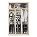 Andre Verdier Laguiole 24 Piece Cutlery Set in Wooden Display Box, Black - 1