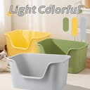 Vealind Offen Katzenklo XL, Katzentoilette Hoher Rand, 55x40x26cm Groß Katzenklo, katzentoiletten Einfach Zu Reinigendes Hygienische Katzentoilette Aus Kunststoff, Cat Litter Box(grau) - 7