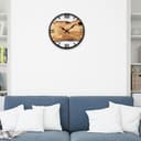 predolo Wanduhr Holz Wanddeko Leise Wohnzimmeruhr Dekorative Uhr mit Rustikalem Holzmaterial Ruhigem Uhrwerk Und Künstlerischem Baumringmuster für Büro, Küche, Schlafzimmer, Braune Römische Ziffern - 7