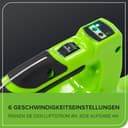 Greenworks 48V(24V x 2) Aspirafoglie Soffiatore a Batteria con Tracolla, Motore Brushless, 322km/h, 9m³/min, Sacco di Raccolta 45L, 2 4Ah Batterie, e Caricabatterie, Garanzia 3 Anni GD24X2BVK4X - 8