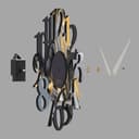 Giallobus - Reloj premium - Carved - Madera de MDF - Premium 60x60cm - 20 - Gold Marble - Artesano Made in Italy - Silencioso - Idea de regalo - Doble nivel moderno - 6