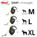 Flexi Giant Professional - Guinzaglio avvolgibile a fettuccia, Per cani fino a massimo 50 kg, Nero/Neon, L - 10m - 9