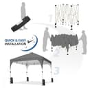 Yaheetech Pop Up Gazebo, 3x3m Instant Foldinng Shelter with Wheeled Bag, 4 Sandbags, 4 Ropes, 12 Stakes, Metal Frame, Adjustable Height, Top Air Vent, Dark Grey - 5