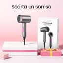 Asciugacapelli agli ioni di litio, 1500 W, motore AC, ad asciugatura rapida, asciugacapelli professionale con 2 velocità e 3 impostazioni di calore, pulsante aria fredda, 1 diffusore e 2 concentratori - 7