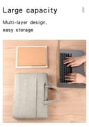 Light Grey Travel Laptop Handbag 15-16 Inch ONLY MacBook Air 15 Pro 16 M2 M3 Acer Nitro 5 HP Spectre Pavilion Lenovo Legion ThinkPad ASUS ZenBook Pro Water-Repellent Handle School Work Commute Slim - 6