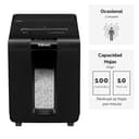 Fellowes AutoMax 100M, Destructora trituradora de Papel, Mini Corte (DIN P-4), destruye hasta 100 Hojas de Manera automática (10 manualmente), tritura Grapas, Tarjetas de crédito y Clips, Color Negro - 2