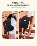 LOVEVOOK Mochila Para Mujer, Portátil De 15,6 Pulgadas, Mochila Escolar Para Chicas Y Adolescentes, Resistente Al Agua, Mochila Moderna Para Trabajo, Colegio Y Viajes,Negro - 5