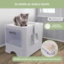 Mobiclinic® Pets, Arenero Gatos Cubierto, Cajón extraíble, Incluye Pala, Catbox, Doble Entrada Frontal y Superior con Tapa, Rejilla, Estética Elegante, Estructura Desmontable - 3