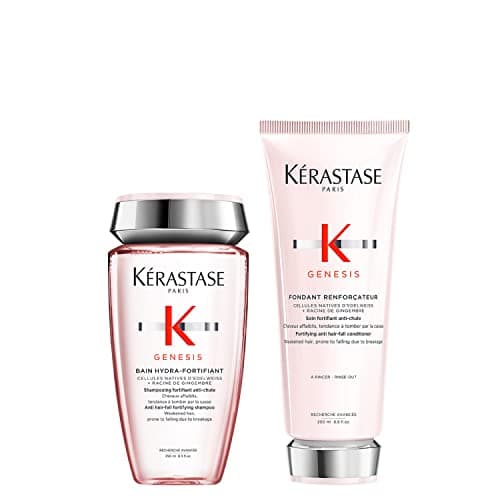 Kérastase Genesis, Rutina Anticaída y Fortificante con Champú Bain Hydra-Fortifiant 250 ml y Acondicionador Fondant Renforçateur 200 ml, Para Pelo Fino o Frágil, Normal o Mixto