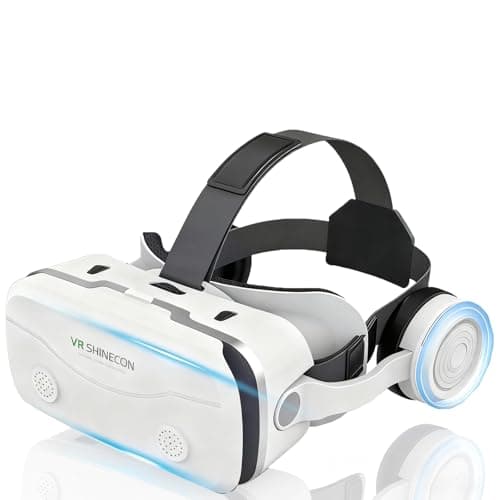 Occhiali VR 3D Visore Realtà Virtuale HD Compatibile Video Giochi per 4,7-7,2 pollici Android/iOS Smartphone (Bianco)