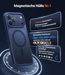 TORRAS Guardian-Mag für iPhone 17 Pro Hülle für MagSafe (Zertifizierte Militärschutz und Magnetkraft) Handyhülle iPhone 17 Pro Case Extrem Haltbarkeit Hülle Stoßfest Kratzfest Cover, Matt Blau - 7