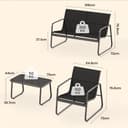 Bealife Conjunto de Muebles de jardín de 4 Piezas, Conjunto de Patio de Tela Teslin, Incluye 3 sillones y 1 Mesa de Vidrio, Adecuado para Patios, Jardines y Espacios al Aire Libre (Negro) - 2