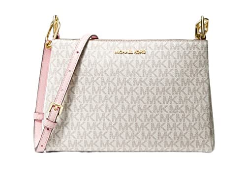 Michael Kors Trisha - Bandolera mediana de piel con triple compartimento, Medium