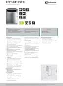 Bauknecht BFP 5O41 PLT X Freistehender Geschirrspüler 60 cm /14 Maßgedecke /10 Standardprogramme und 1 Sensorprogramm/PowerClean/ActiveDry/ProComfort-Besteckschublade/Vollwasserschutz - 16