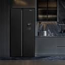 Fridgemaster American Side-by-side Door Fridge Freezer 439L Black with Water Dispenser MS83430DEB1, Total No Frost, Inverter Compressor, H177.7 cm x W83.2cm x D61cm, Energy Rating E - 17
