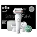 Braun Silk-épil 9 SkinSpa All-in-One Set, Epilierer Damen / Haarentferner für langanhaltende Haarentfernung, Ladyshaverer, Rasieraufsatz, Massageaufsatz, 9-080, Weiß/Rosa - 1