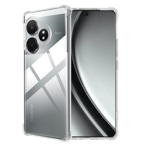 FDHYFGDY Schutzhülle für Realme GT 6/Realme GT 6T Hülle, transparente stoßfeste Silikon-Handyhülle, klare, dünne, weiche TPU-Stoßstangenabdeckung Case