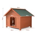 BAKAJI Cuccia per Animali Domestici in Legno di Cipresso, Casetta per Cani e Gatti con Tetto Spiovente Apribile, Casa da Esterno ed Interno Resistente Intemperie, Tettoia Asfaltata, 89 x 84 x 76 cm - 7