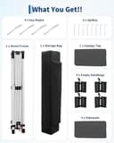 Aptliton 3x3m Pop Up Gazebo with 4 Sidewalls, Waterproof Outdoor Gazebo UPF 50+ with 4 Stakes, 4 Ropes, 4 Sandbags & Carry Bag for Patio, Camping, Market & Outdoor Activities, Grey - 3