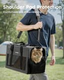 Pecute Trasportino per Gatti, Gabbia Con Struttura in Metallo, Non Facile da Deformare, Adatto per Viaggi Lunghi e Brevi, XL, Grigio - 6