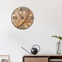 Giallobus - Reloj premium - Simple relief - Madera de MDF - Premium 45x45cm - n.13 Wood section - Artesano Made in Italy - Silencioso - Idea de regalo - Doble nivel moderno - 4