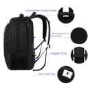 MATEIN Mochila Portatil Hombre Impermeable, Mochila Ordenador Portatil 15.6 Pulgadas con Puerto USB, Mochilas Portátil Antirrobo Laptop Backpack del Negocio Trabajo Diario Viaje Escolares - Negro - 10