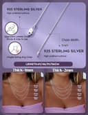 Dochais Collana Argento 925 Donna Ragazze 1mm/2mm Catenina Argento 925 Donna Sottile 41/46/51/56 cm Collane Minimaliste Regali Gioielli - 5