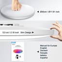 Taipow Lampara Techo LED 30W Cambia Color RGB, Regulable 2700K-6500K Dimmable, Control App/Mando a Distancia, Luz Inteligente Compatible con Alexa & Google Home para Dormitorio Salón Cocina - 8