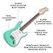 Squier by Fender Debut Collection Stratocaster Electric Guitar, Laurel Fingerboard, White Pickguard, Seafoam Green - 2