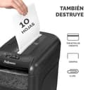 Fellowes 60Cs - Trituradora de Papel, Corte en partículas, destruye hasta 10 Hojas, destructora de Papel Uso Personal, Papelera 22L, Nivel de Seguridad DIN-P4, Color Negro - 3